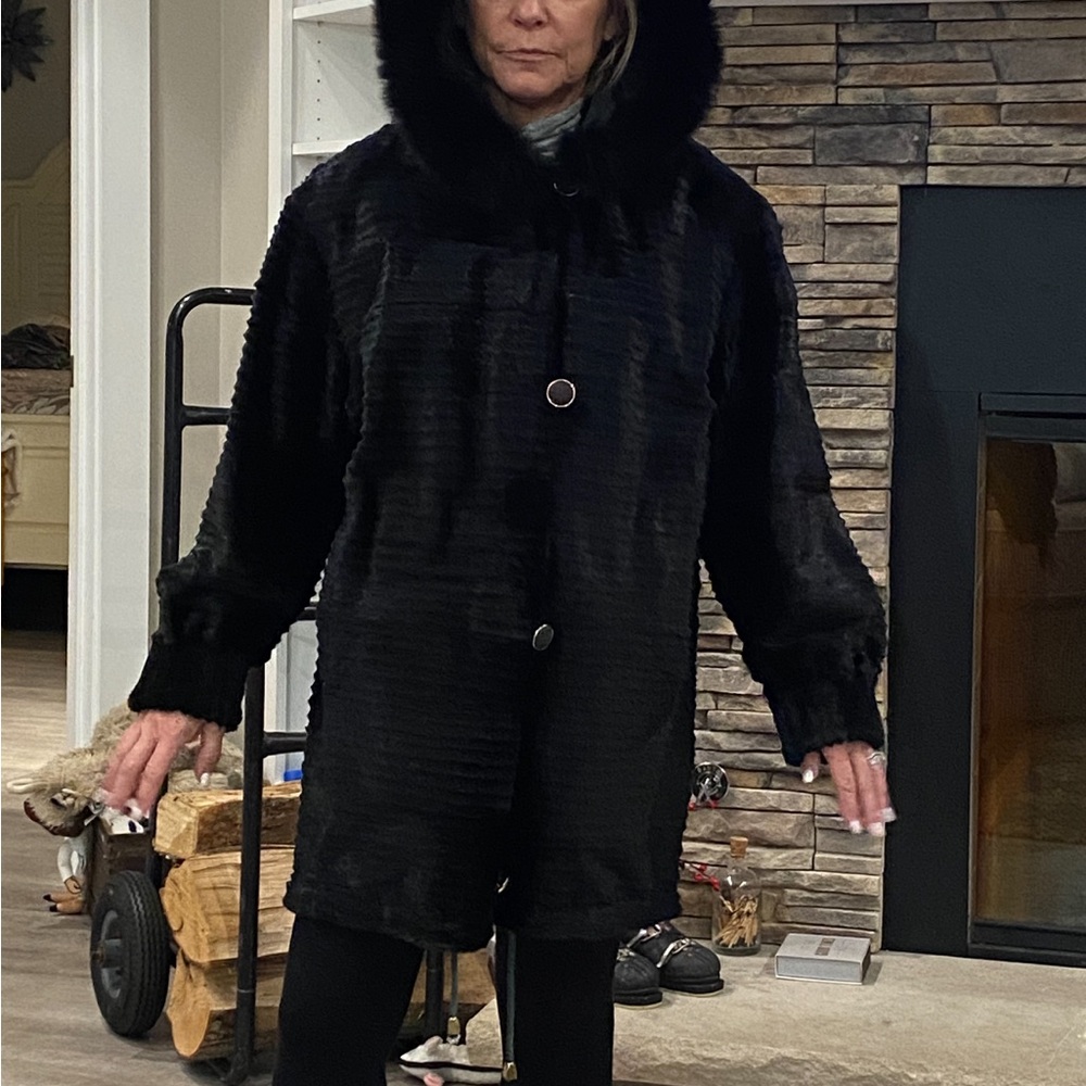 100% real rabbit fur jacket